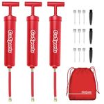 GoSports Sports Ball Inflation Pump 3 Pack with Needles & Travel Bag Great for Parents, Coaches and Sports Camps