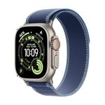 Apple Watch Ultra 3 GPS + Cellular 49mm Premium Running and Multisport Smartwatch with Rugged Natural Titanium Case with Blue/Bright Blue Trail Loop S/M. Advanced Health and Fitness Tracking