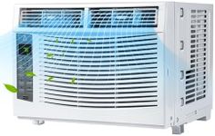 Window Air Conditioner 6000 Btu，Air Conditioner Window Unit Efficient Cools Up to 250 Square Feet，Window Ac Units with Remote, 3 Cooling & Fan Speeds, Window Install Kit，Window Unit Air Conditioner