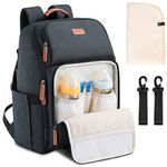 Baby Changing Bag Diaper Nappy Rucksack Backpack with Changing Mat Multi-Function Water Resistant Travel for Mom and Dad Black