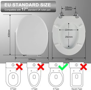 Angel Shield Wooden Toilet Seat – Soft Close, Antibacterial, White
