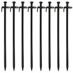 12 Inch Tent Stakes, Heavy Duty Tent Pegs for Camping, Long Strong Metal Steel Tent Stakes (12inch_Steel_8PCS)