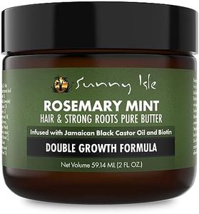 Sunny Isle Rosemary Mint Hair and Strong Roots Butter 2oz | Infused with Biotin & Jamaican Black Castor Oil | Strengthen and Nourish Hair | Dry Scalp, Split Ends