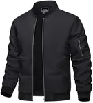 TACVASEN Black Jacket for Men Zip U