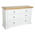 GROFurniture Painted Chest of Drawers, 6 Drawer Storage Chest, Painted Bedroom Furniture, Window Unit Chest of Drawer for Bedroom (White)