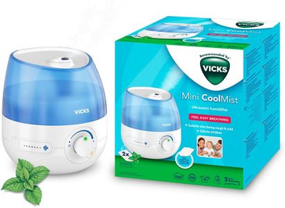 Vicks Mini Cool Mist Ultrasonic Humidifier – Compact, Quiet, 15m² Rooms
