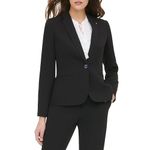 Tommy Hilfiger Women's One Button Blazer Business Jacket with Flattering Fit and Single-Button, Black, 8