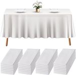 24 White Plastic Tablecloth - 108 x