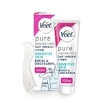 Veet Pure Hair Removal Cream, 100ml, Bodycurv Domed Applicator, Sensitive Hair Removal Cream, Bikini Hair Removal, Underarm Hair Removal, Hydrates and Exfoliates Skin, Hair Removal