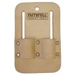 Faithfull Tan Leather Double Loop Scaffold Spanner Holder For Tool Belt