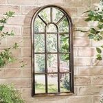 70cm Arched Antique Bronze Effect Garden Mirror Fence Wall Shed