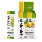 SKRATCH LABS Hydration Packets Hydration Drink Mix |Electrolyte Powder Developed for Athletes and Sports Performance|Lemon + Lime (20ct) Gluten Free, Vegan, Kosher