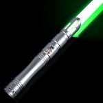 ELESKOCO Smooth Swing Dueling Lightsaber Infinite Colors Changeable Light Sabers | Motion Control 16 Sound Fonts Aluminum Hilt Light Saber, Rechargeable FX Saber for Adults, Grey