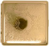 Gold Victorian Scroll (Full Pack Kings) Metal-Plated Cigarette Case & Stash Box