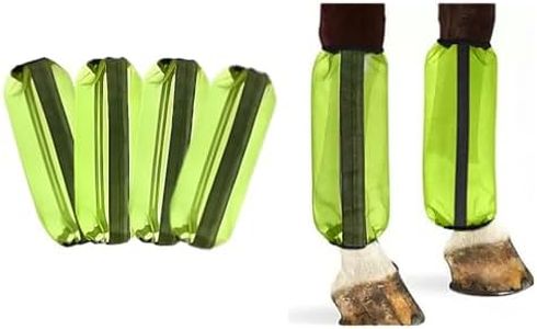Fly Boots for Horses – Set of 4 Breathable Mesh Shoofly Leggings, Loose-Fitting & Lightweight, Reduce Stomping & Insect Stress – Neon Green