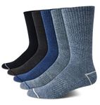 Nautica Men's Dress Socks - Lightweight Crew Socks (5 Pack), Blue, Medium