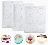 AIKEFOO Chocolate Covered Oreo Molds Biscuit Chocolate Mold, PET Plastic Mold-Oreo Mold Cylindrical Cylinder Candy Pudding Jelly Mold. （Pack Of 3）