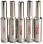 UMG(ultimate machinery & goods)® 5pcs 10mm Tile Glass Diamond Tipped Hole Saw Diamond Core Drill Metal Drill Bit Tool Granite Cutter Drill Set of 5pieces