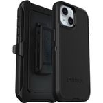 OtterBox Defender Case for iPhone 15 / iPhone 14 / iPhone 13, Shockproof, Drop Proof, Ultra-Rugged, Protective Case, 5x Tested to Military Standard, Black, No Retail Packaging