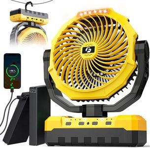 Korbot Camping Fan - 20000mAh 9-Inch Battery Powered Fan(60Hrs) - Portable Fan Rechargeable - USB Fan with Light & Remote for Indoor, Outdoor e.g. Travel, Picnic, BBQ, Fishing, Jobsite