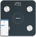 Homebuds Digital Bathroom Scale for Body Weight and Body Fat, Weighing Professional Since 2001, Body Composition Monitor Professional for BMI Fat Water Muscle with App, 400lb, Blue