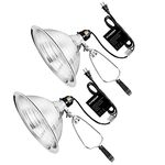 VIVOSUN 2-Pack Clamp Lamp Light with Detachable 8.5 Inch Aluminum Reflector up to 150 Watt E26 Socket (No Bulb Included), 6 Feet Cord, UL Listed, Type A Bulb Only