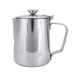 Jadeshay Milk Jug - Coffee Cup Mug Milk Frothing Pitcher Jug with Lid Stainless Steel for Latte Coffee Art(350mL)