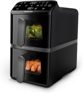 Philips 4000 Series Dual Basket Airfryer 10L – RapidAir, PFAS-Free Ceramic