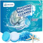 Maravello Washing Machine Cleaner Descaler Tablets Washing Machine Cleaning Tablets - for Front Load and Top Load Washers, Mold and Stain Remover for Laundry Tub 6-Month Supply (Sea Salt, 6 Count)