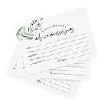 Bliss Collections Advice and Wishes Cards - 50 Heavyweight, Uncoated 4x6 Cards with Mad Libs Rustic Greenery Theme for Weddings, Wedding Receptions, Bridal Showers - Essential Wedding Decorations