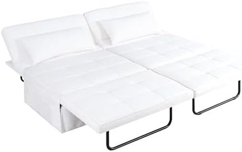 Naomi Home Sleeper Chair Bed 4 in 1 Multi - Function Convertible Ottoman Bed Breathable Linen Chair Convertible Sofa with Adjustable Backrest Chair Sleeper for Living Room White Set of 2