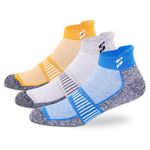 Supersox Anklet Ankle Length Socks for Men & Women (Unisex) Made With Durable, Breathable Cotton, Anti Odour & Anti Bacterial, Running, Sports - Pack of 3, Free Size (Orange, Grey, Royal Blue)