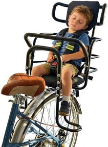 Bwcece Kid's Bike Seat Rear with Adjustable Headrest, Rear Child Bike Seat with Foot Pedals Back Rest Handrail.Child Carrier Bike Chair for Bicycle Designed for Children Aged 18 Month to 8 Years Old