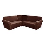 MINGPINHUIUS Sofa Cover L Shape Stretch Sofa Cover Made of Velvet for 7 Seater Corner Sofa, Non-Slip Sofa Cover L Shape Thick Soft Washable Furniture Protector