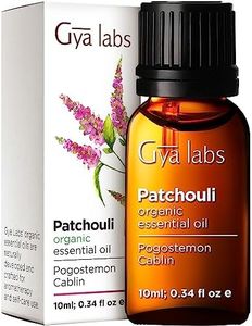 Gya Labs Organic Patchouli Oil for Diffuser & Aromatherapy - 100% Pure Patchouli Essential Oil Organic Therapeutic Grade for Skin - Patchouli Oil for body, Perfume & Candle Making (10ml)