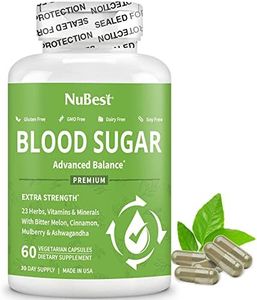 Blood Sugar Supplement by NuBest - Advanced Formula with Bitter Melon, Ashwagandha, Cinnamon, Chromium, Magnesium, Vitamins, Alpha Lipoic Acid, Cayenne Pepper & More - 1 Pack | 1 Month Supply