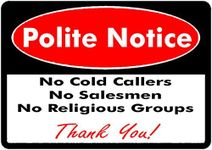 1 x Polite Notice - No Cold Callers