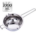 Double Boiler - 1000ML Stainless Steel 304 (18/8) Melting Pot with Heat Resistant Handle, Large Baking Tools for Melting Chocolate, Butter, Candy and Candle