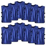 TOPTIE Soccer Pinnies Scrimmage Vests (12 Pack) Sports Jersey for Youth Adult-RoyalBlue-Adult