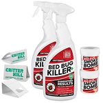 CritterKill Bed Bug Killer Kit - For Low Level Home Infestation - Bedbug Spray + Smoke Bombs + Insect Traps (2L / 2x16g / 3)