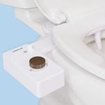 TUSHY Classic 3.0 Non-Electric Bidet Attachment, Experience a Superior Fresh Water Clean (Slim Fit, Easily Installs Under Toilet Seat, Adjustable Spray, Self Cleaning Nozzle), White/Bronze