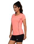 DECISIVE Fitness Casual Gym, Sports, Classic Yoga Tshirt for Women & Girls ((X-Large(34" to 36" Chest), Orange)