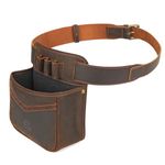 TOURBON Genuine Leather Cartridge Belt Pouch Clay Shooting Bag Shotgun Shell Holder 12GA