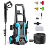 GREENER Electric Pressure Washer, 2500 PSI High Pressure Washer with 50ft Outlet Hose & 4 Quick Nozzles, 2.4GPM Power Washer with Soap Cannon, Great for Cleaning Car, Siding, Driveways, Fencing