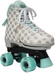 Circle Society Classic Adjustable Children’s Roller Skates, Size 12-3 US Girls – Craze Sugar Drops Print, Push-Button Adjustment, Durable Synthetic Leather, Smooth Urethane Wheels, Ideal for Skating