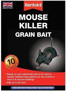 Rentokil REN0340 Mouse Killer Grain Bait, Black, 4.2 x 10.5 x 14.5 cm
