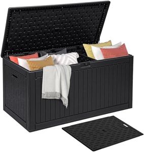 DWVO 260 Gallon Double-Wall Deck Box with Divider, XXL Extra Large Resin Outdoor Storage Box, Lockable & Waterproof, Double as Seating, 1000lbs Capacity (Black)