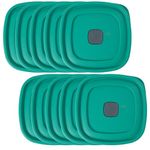 3/5/7 Cup Replacement Lids for Rubbermaid Food Storage Containers Steam Vent (10-Pack, Turquoise)