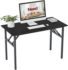 Need Black Writing Desk - 120cm L No Assembly Foldable Computer Table Perfect for Teens/Office/Home AC5CB12060