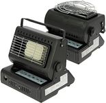 Portable 2in1 Gas Stove Cooker & Heater System 1.3kw Camping Carp Bivvy Fishing Fits 227g And 450g Butane Cannisters (Black)